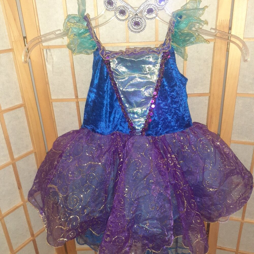 FAIRY DUST HALLOWEEN COSTUME DRESS UP DRESS & NECKLACE FANTASY-GIRLS SIZE 4